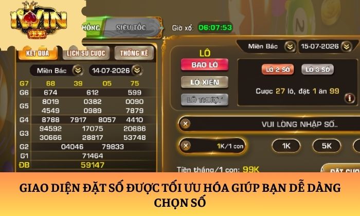 Trang chủ 21 Giao diện đặt số được tối ưu hóa giúp bạn dễ dàng chọn số